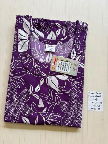 MCS 030 Ponni's Mixed Cotton Zip Nighty