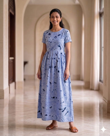 MFS 239 Peacock maxi frock YY1