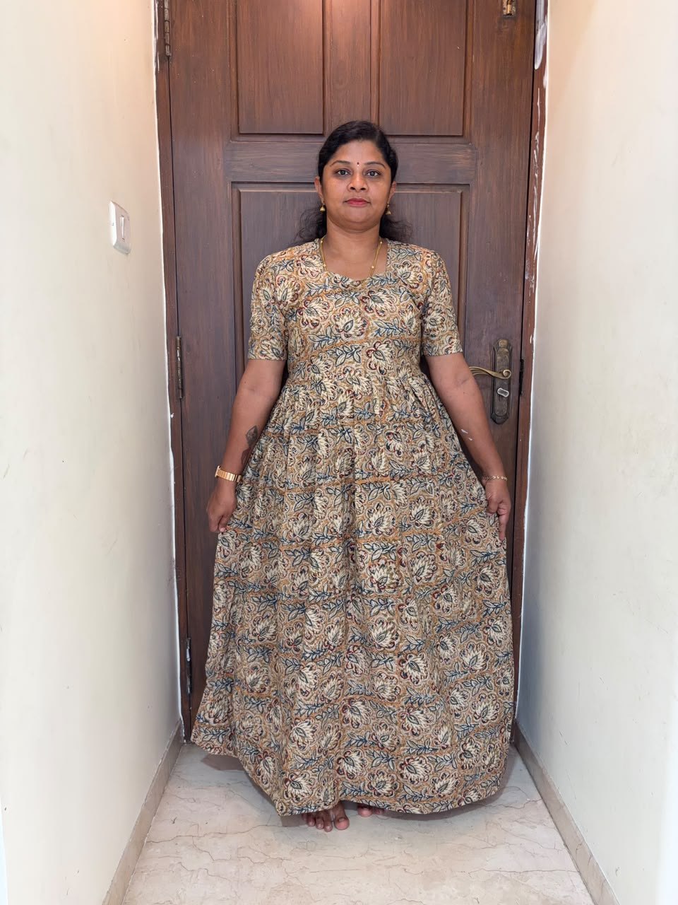 KF 009 Block Kalamkari frock Height
