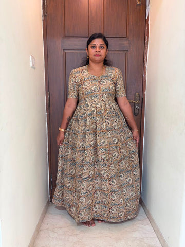 KF 009 Block Kalamkari frock Height