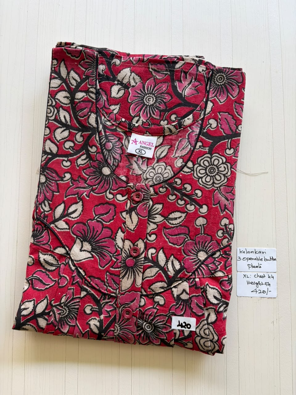 AASBP 212 Peacock Pleats Kalamkari Nighty BP CPS