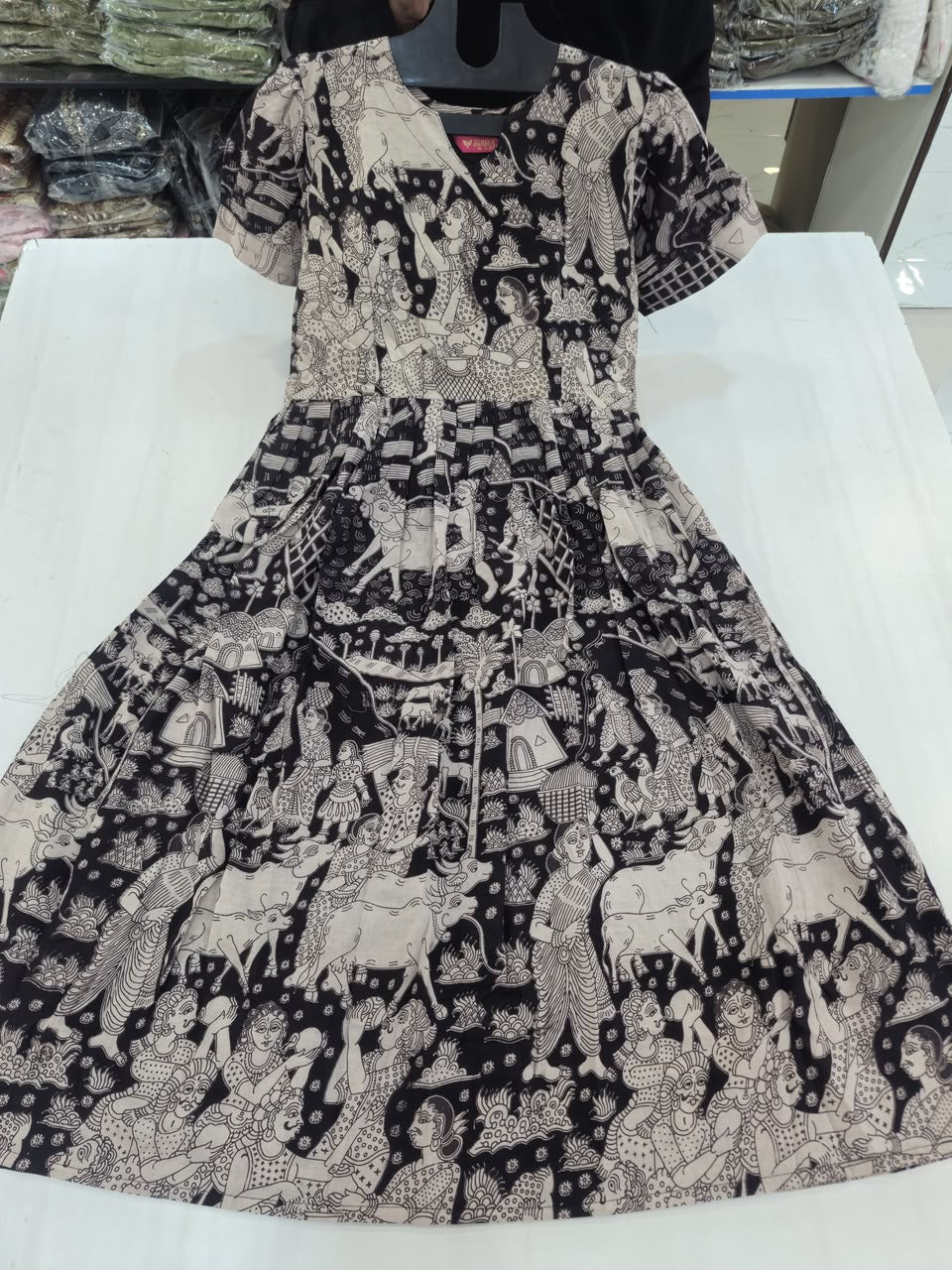 MFS 387 Peacock Kalamkari Maxi Frock YY1