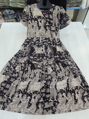 MFS 387 Peacock Kalamkari Maxi Frock YY1