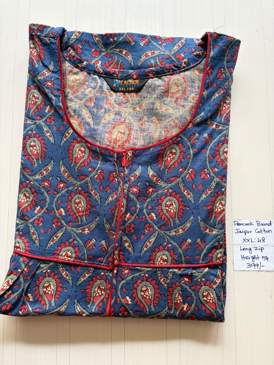 AASBP 421 Peacock Pleats Long Zip Nighty BP DPS