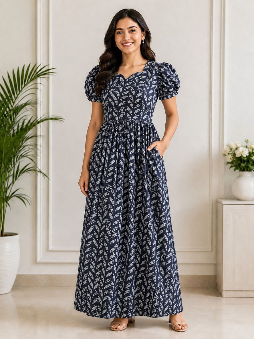 MFS 443 Height Peacock maxi frock YY1 YY2