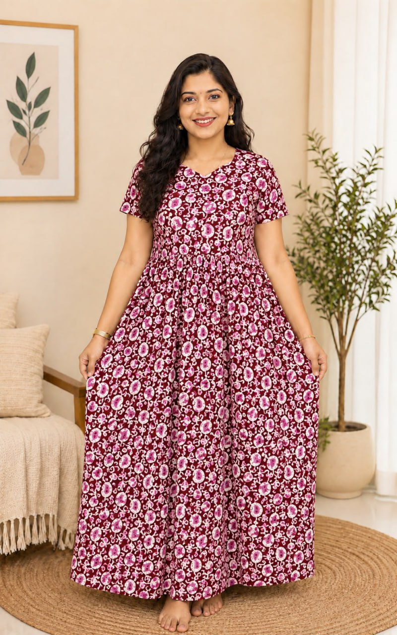 MFS 422 Peacock Feeding maxi frock FD FM1