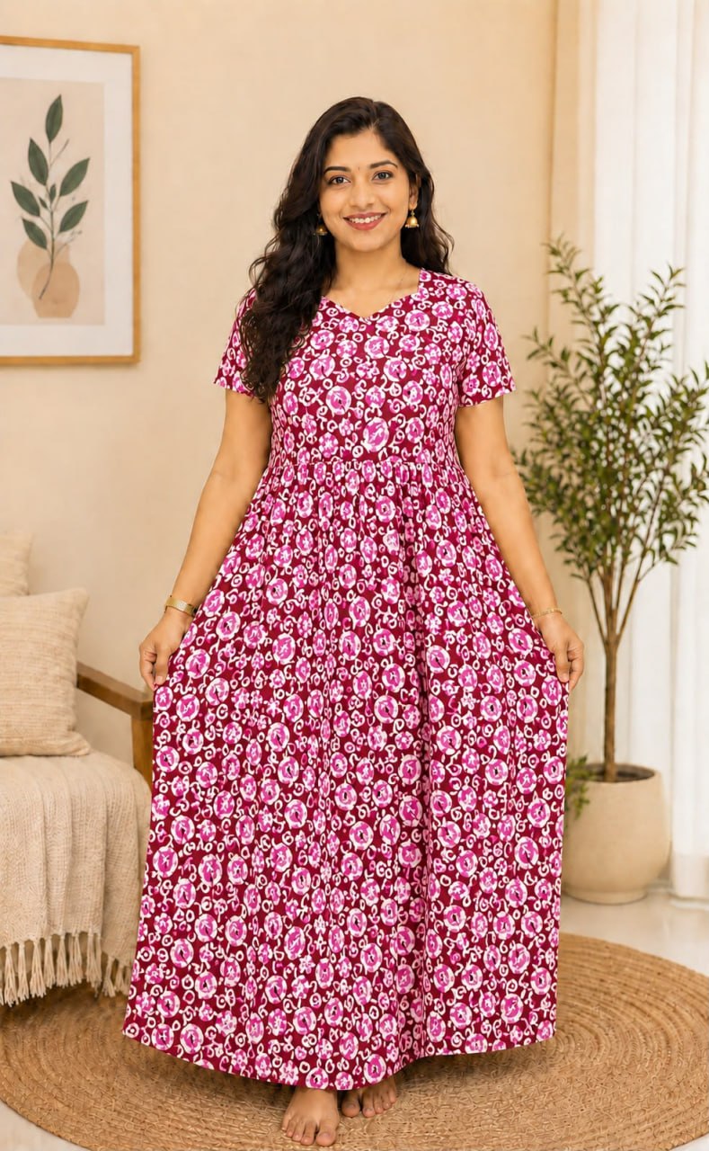 MFS 426 Peacock Feeding maxi frock FD FM1