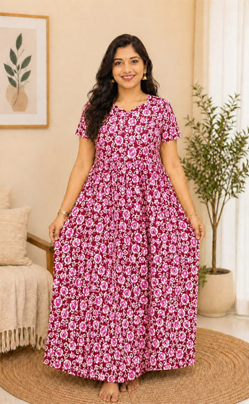 MFS 426 Peacock Feeding maxi frock FD FM1