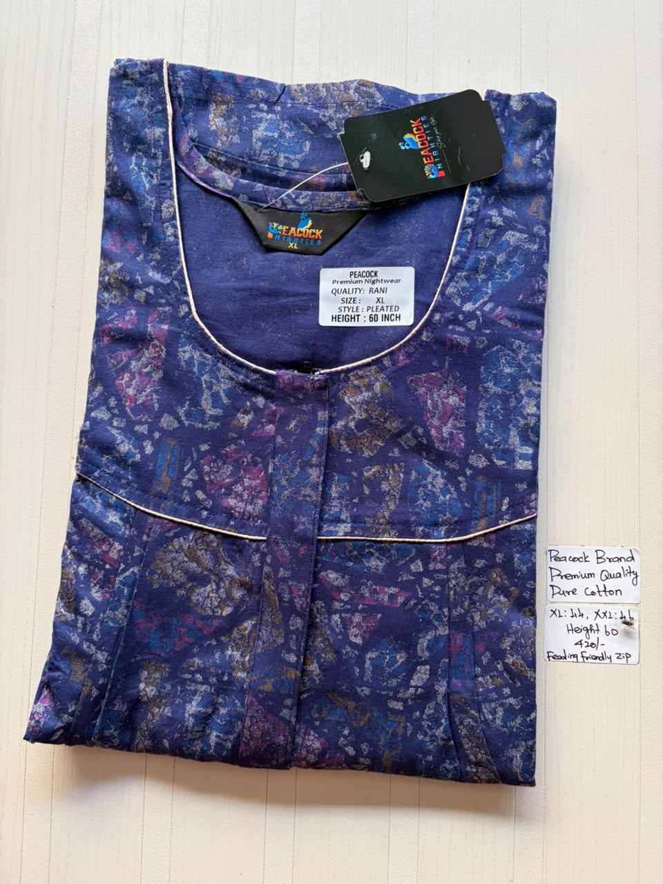 AASHP 320 Height Peacock Zip Nighty BP HP CPS DPS