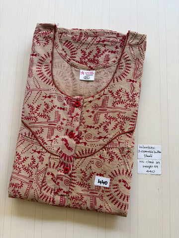 AASHP 225 Height Peacock Pleats Kalamkari Nighty BP DPS