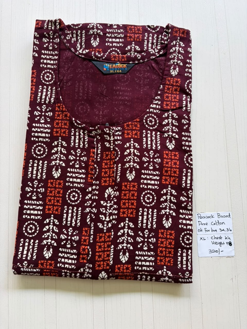 AASZ 172 Height Peacock Zip Nighty BP HP CPS