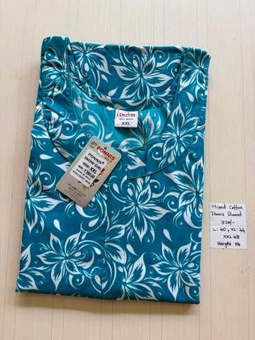 MCS 031 Ponni's Mixed Cotton Zip Nighty