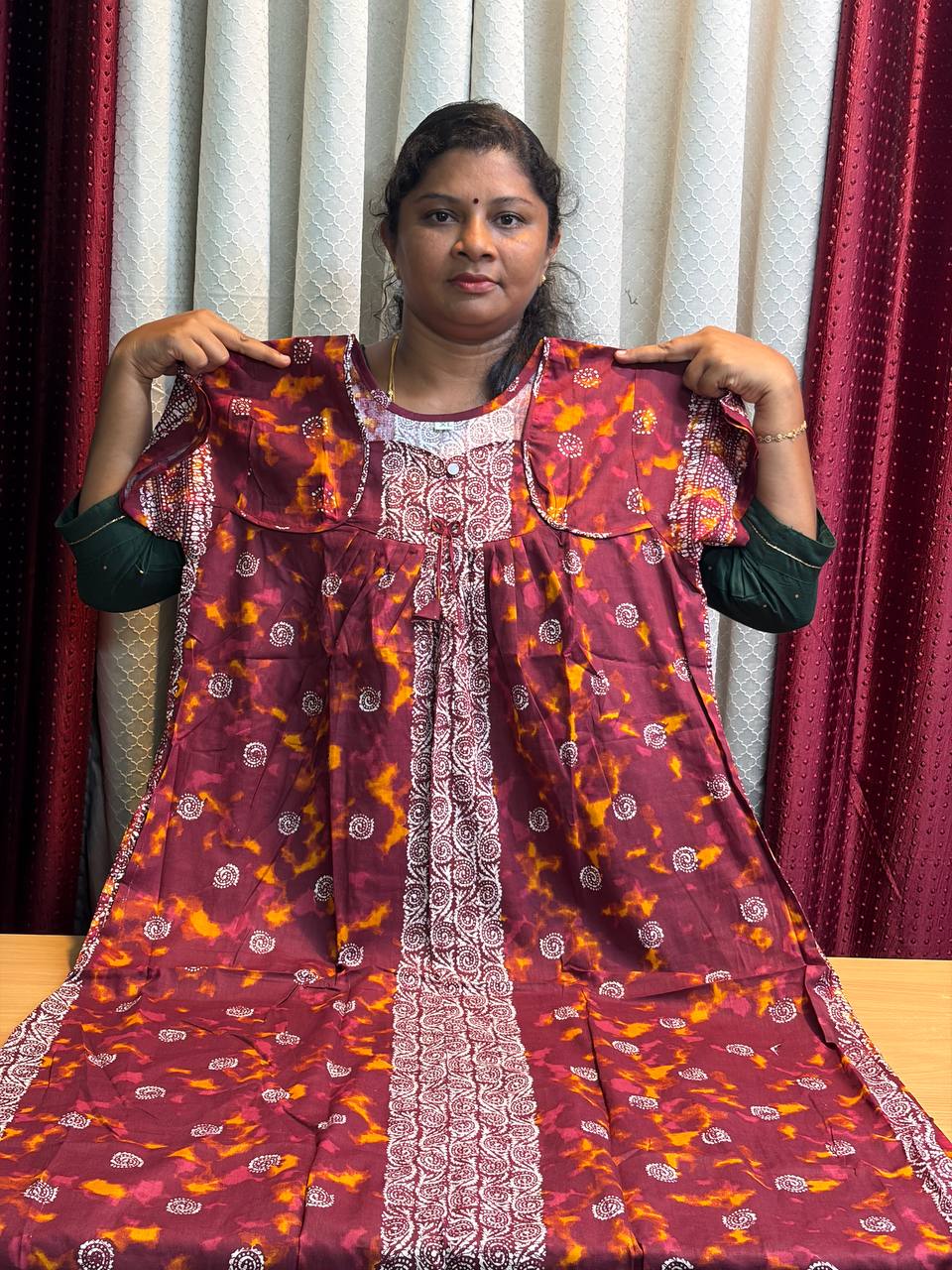 PN 324 Peacock Pleats no Zip Nighty BP CPS