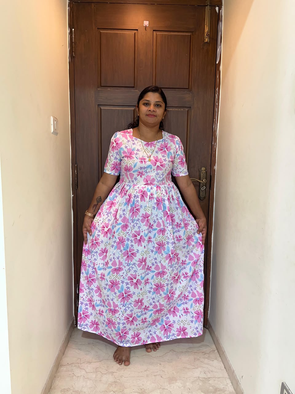 MFS 468 Height Peacock maxi frock YY1