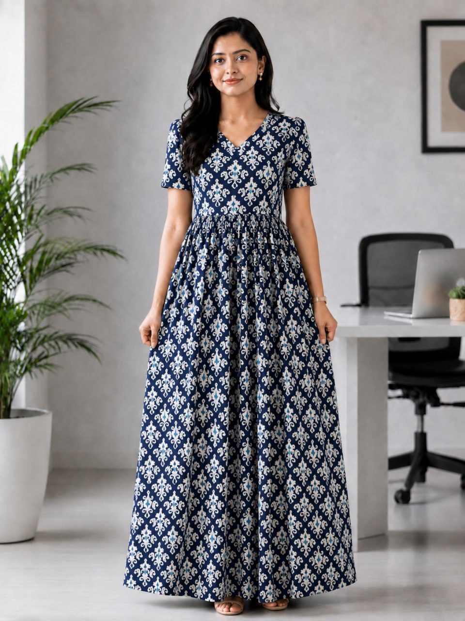 MFS 423 Height Peacock maxi frock YY1 YY2