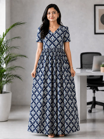 MFS 423 Height Peacock maxi frock YY1 YY2