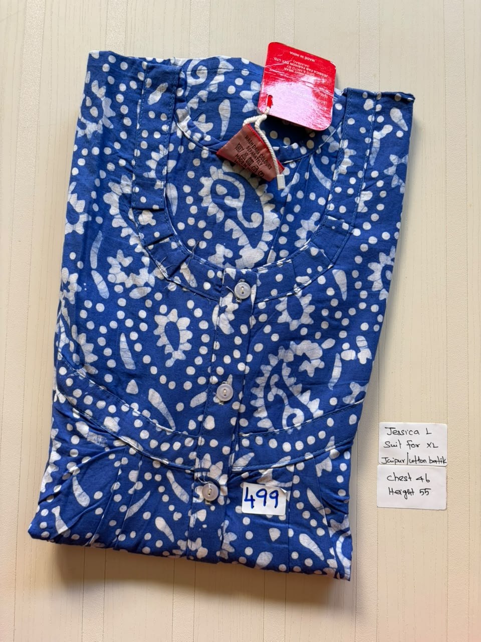 BJS 1127 Jessica Pleats Batik Nighty 550