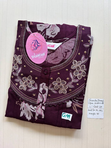 bss 428 Shandar Spun nighty