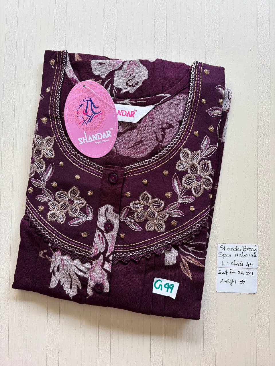 bss 428 Shandar Spun nighty