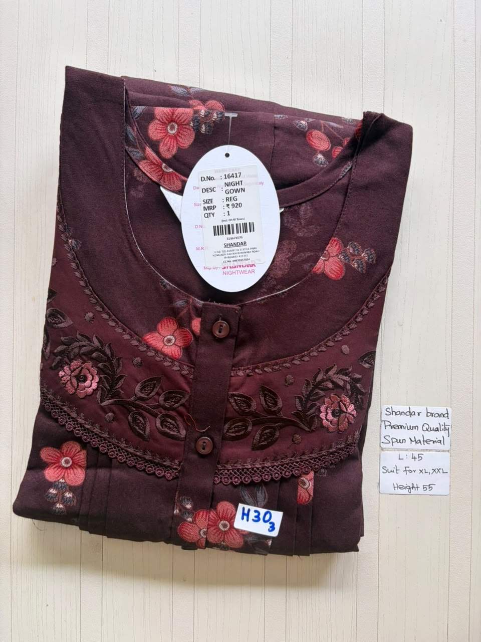 BS423 Shandar Spun nighty