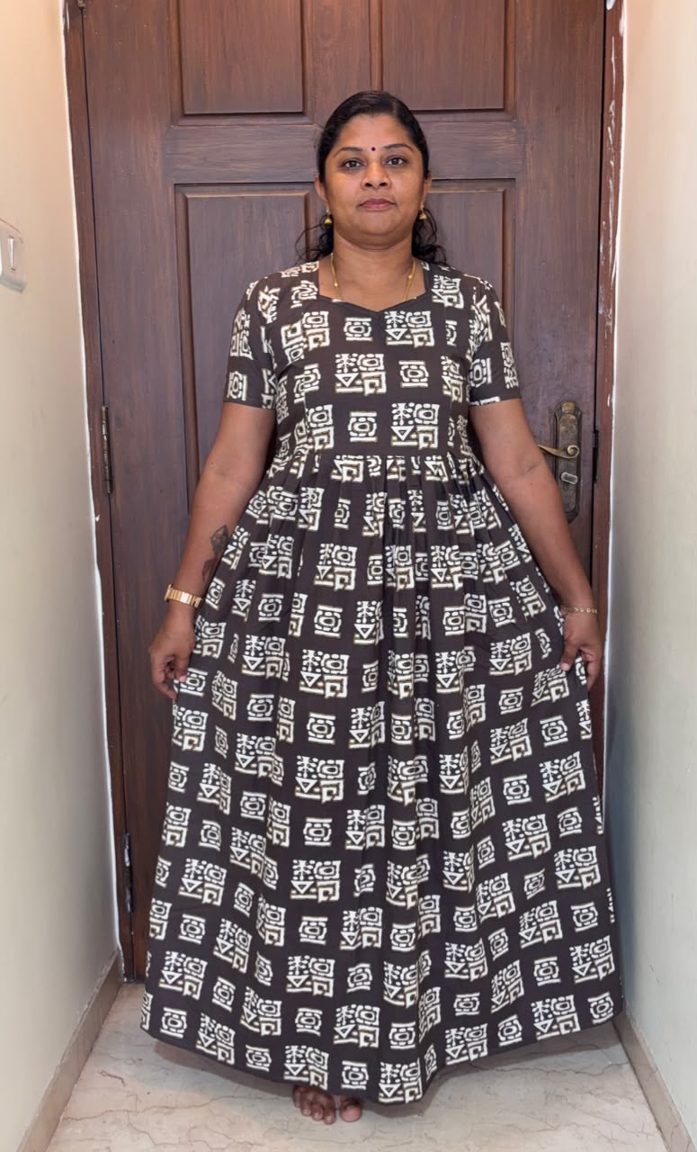 MFS193 Peacock Feeding maxi frock Jyoti FD FM1