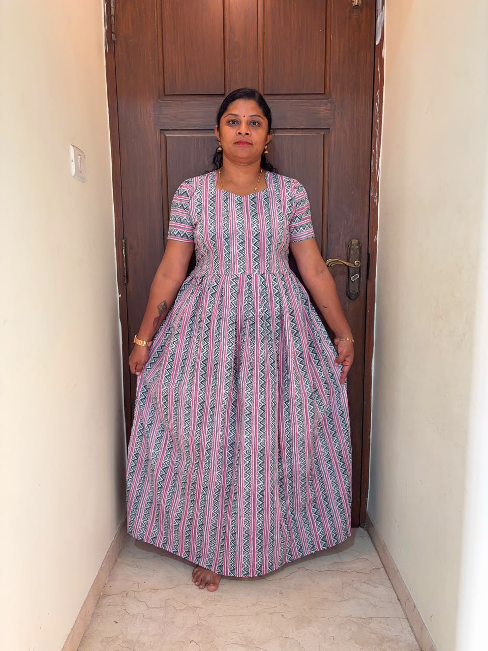 MFS 258 Peacock maxi frock YY1