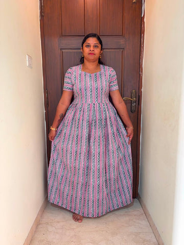 MFS 258 Peacock maxi frock YY1